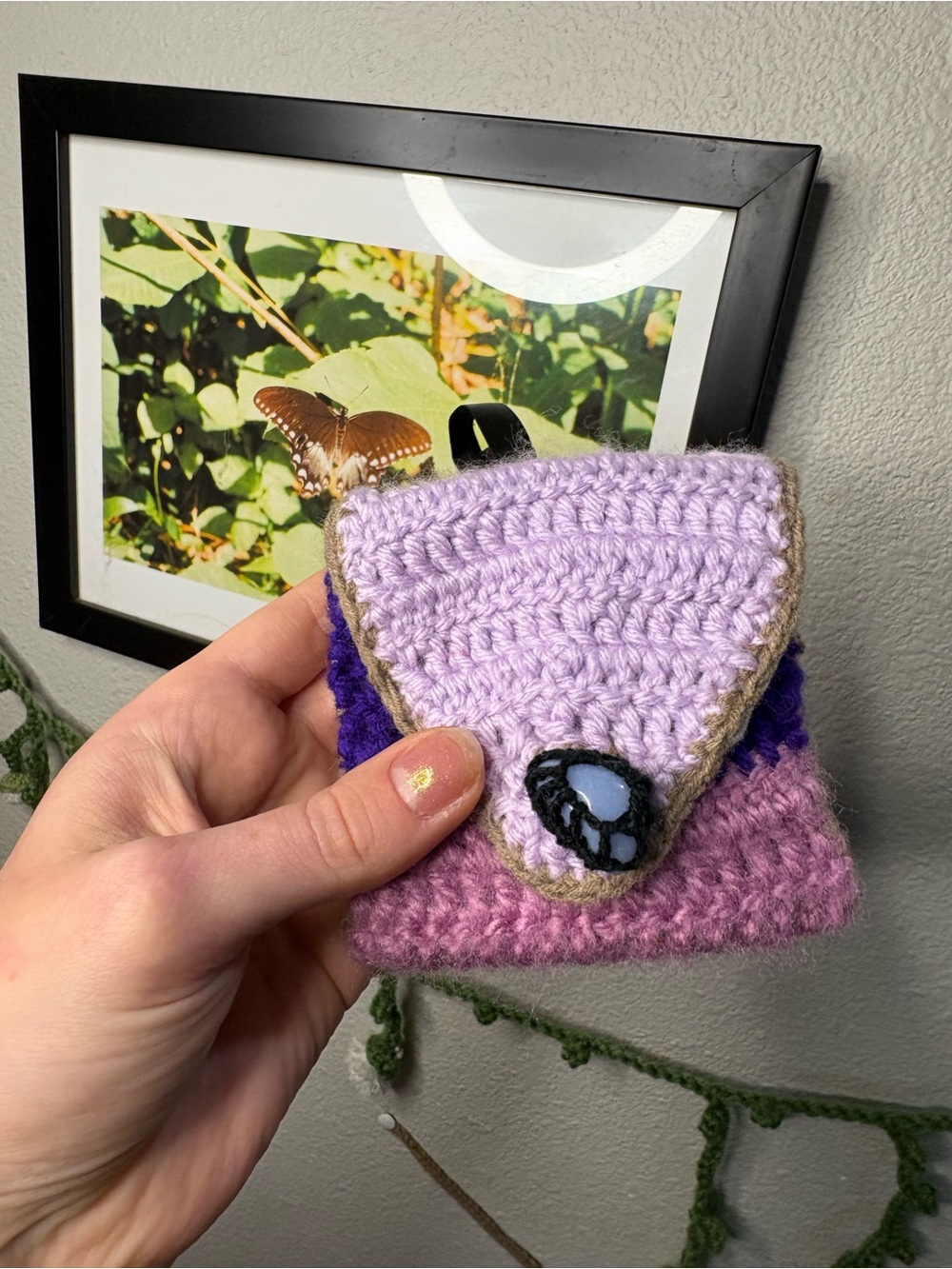 Handmade Coin Purse with Blue Lace Agate
